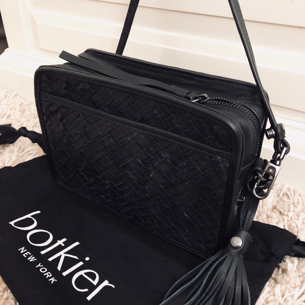 Botkier crossbodybag/all leather/Basket weave/Bk - Picture 4 of 6